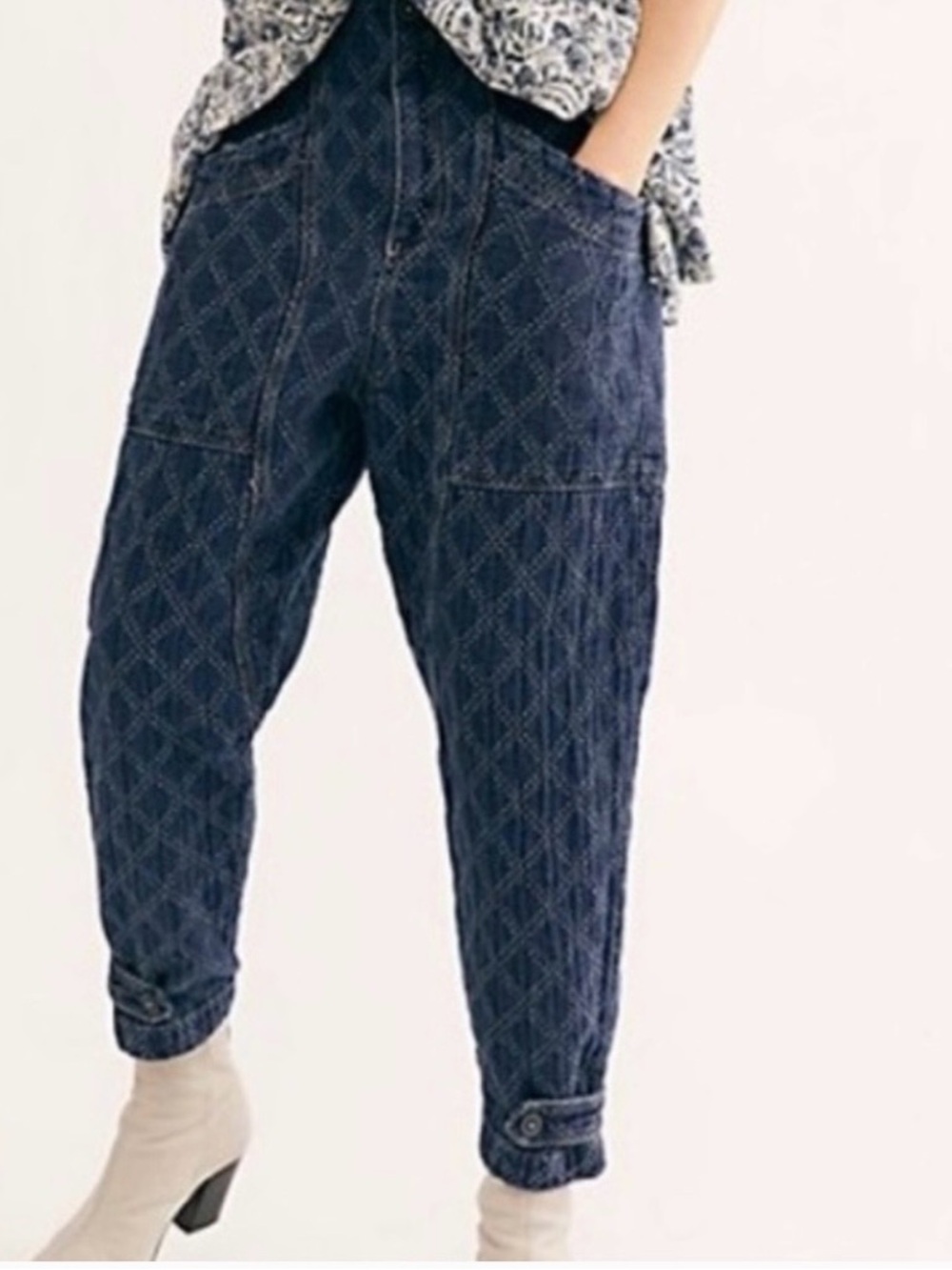 We The Free Dark Sashiko Relaxed Jeans